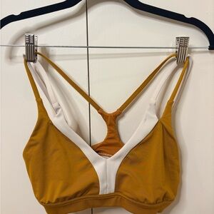 Lululemon Mustard and Cream Strappy Bralette